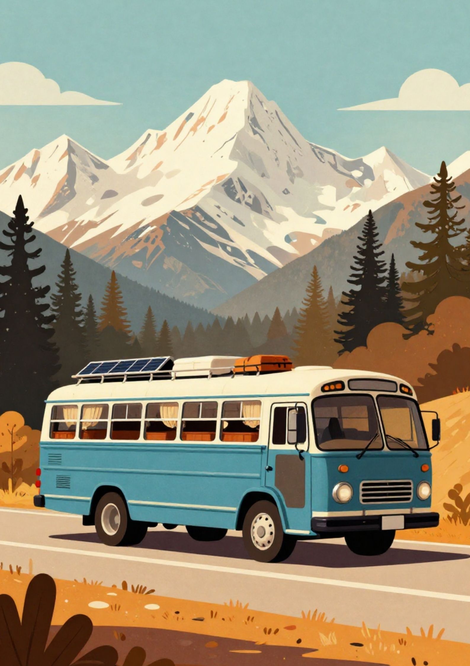 Mountain Blue Bus